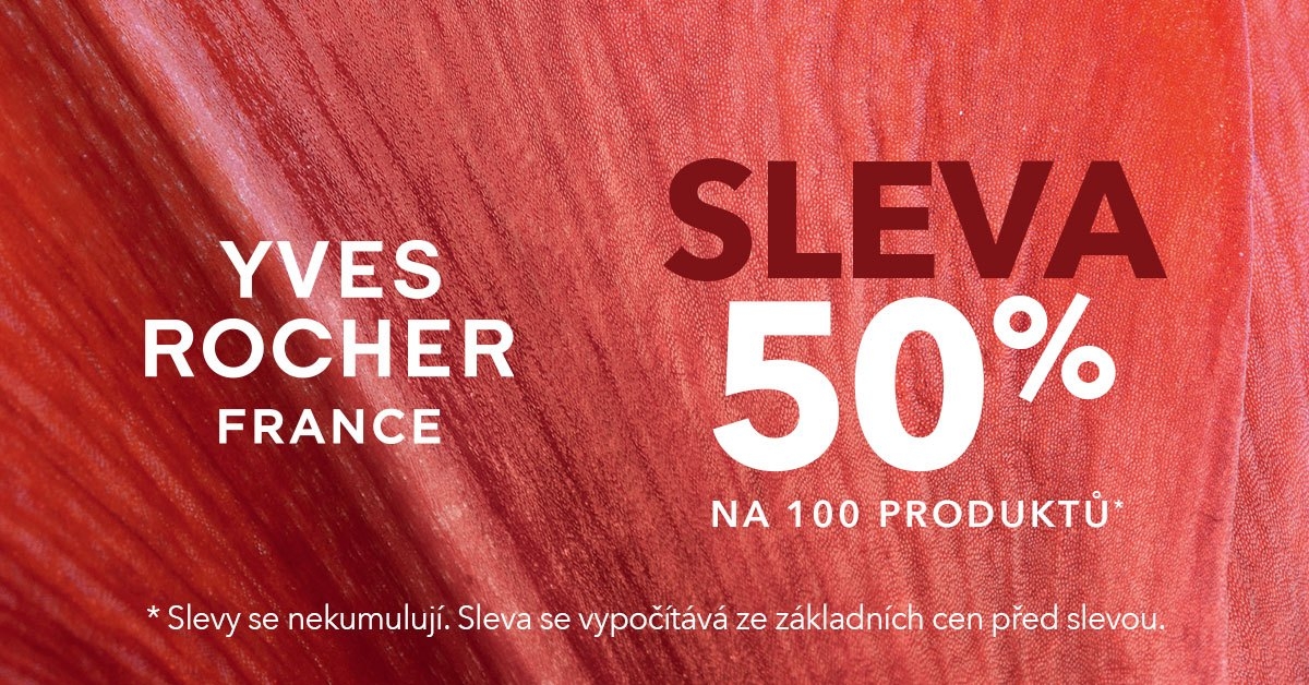 Sleva 50 % na 100 produktů